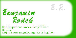 benjamin rodek business card